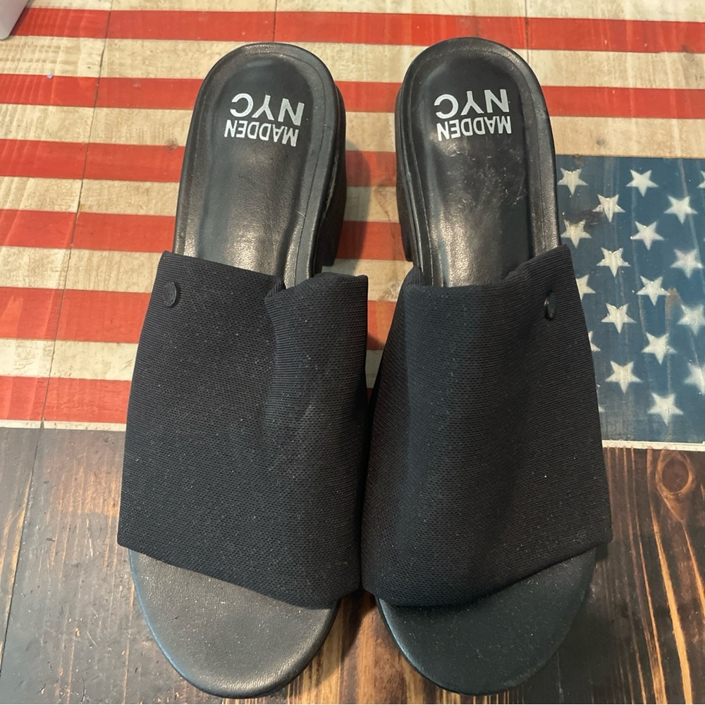 Madden NYC Women's Black Platform Sandals